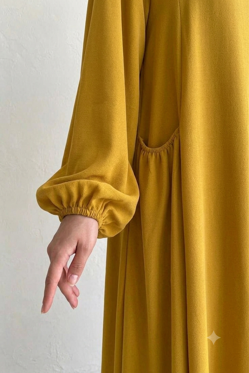 Mustard Modest Maxi Abaya